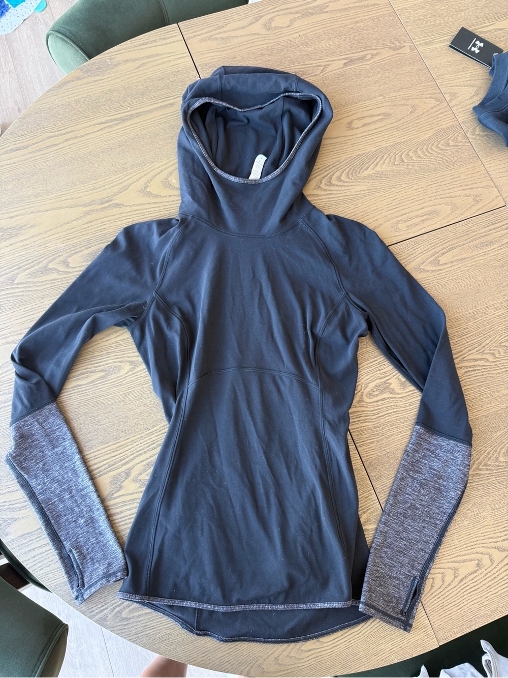 lululemon athletica Black Hoodie with Gray Sleeve Panels